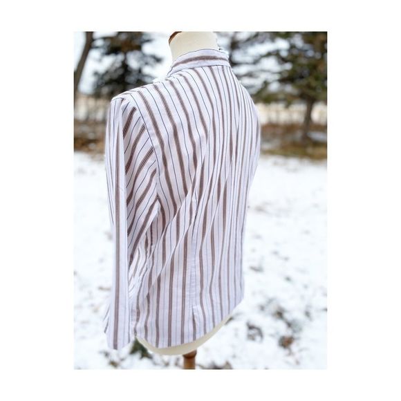 Y2K Maternity Shirt Business Casual Stripes Button - Picture 7 of 10